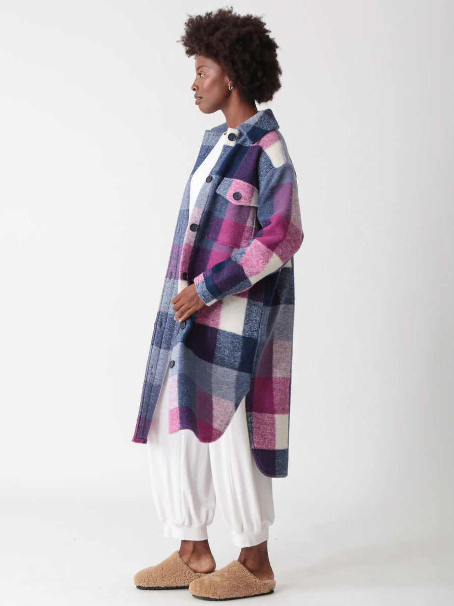 Brooklyn Coat - Berry Plaid Clothing Electric & Rose 