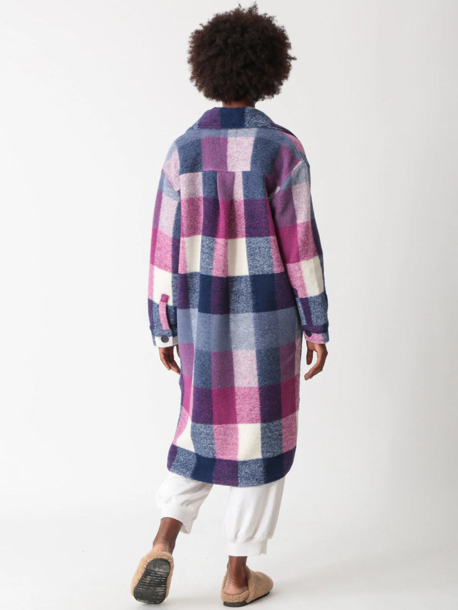 Brooklyn Coat - Berry Plaid Clothing Electric & Rose 