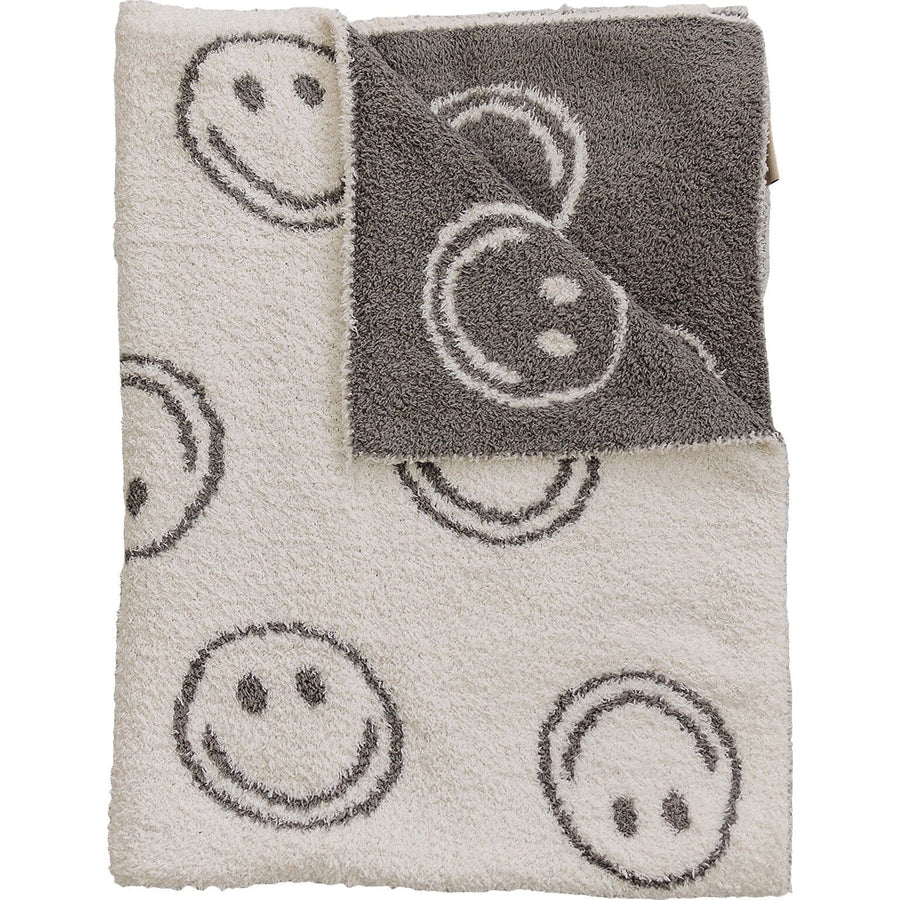 Charcoal Smiley Plush Blanket Mebie Baby 