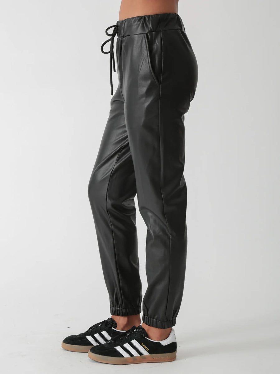 Downtown Vegan Leather Pant - Onyx Clothing Electric & Rose 