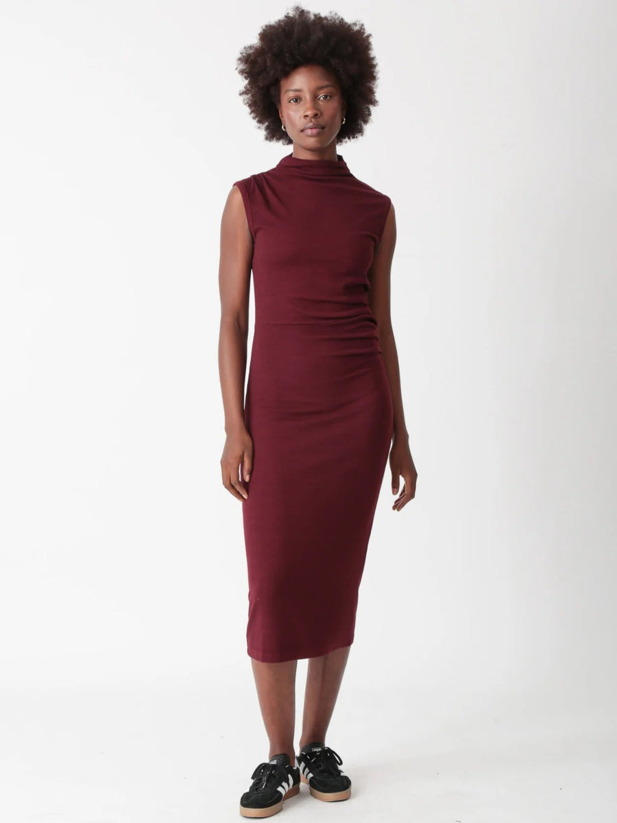 Eli Rib Dress - Merlot Clothing Electric & Rose XS 