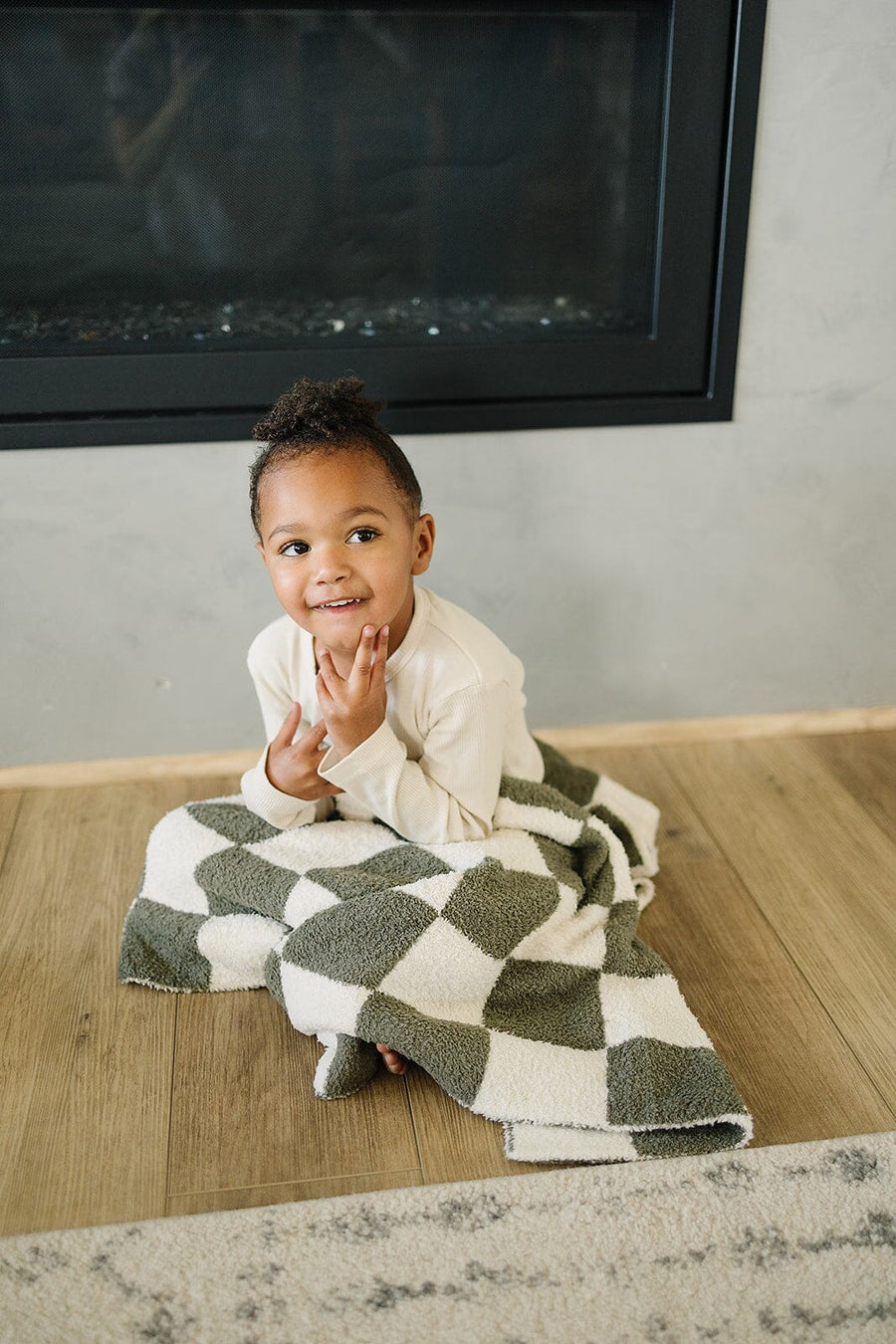 Green Checkered Plush Blanket Mebie Baby 