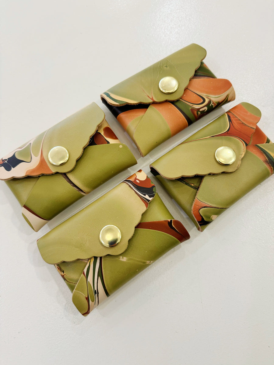 Leather Envelope Cardholders Accessories Glad & Young Studio Green 