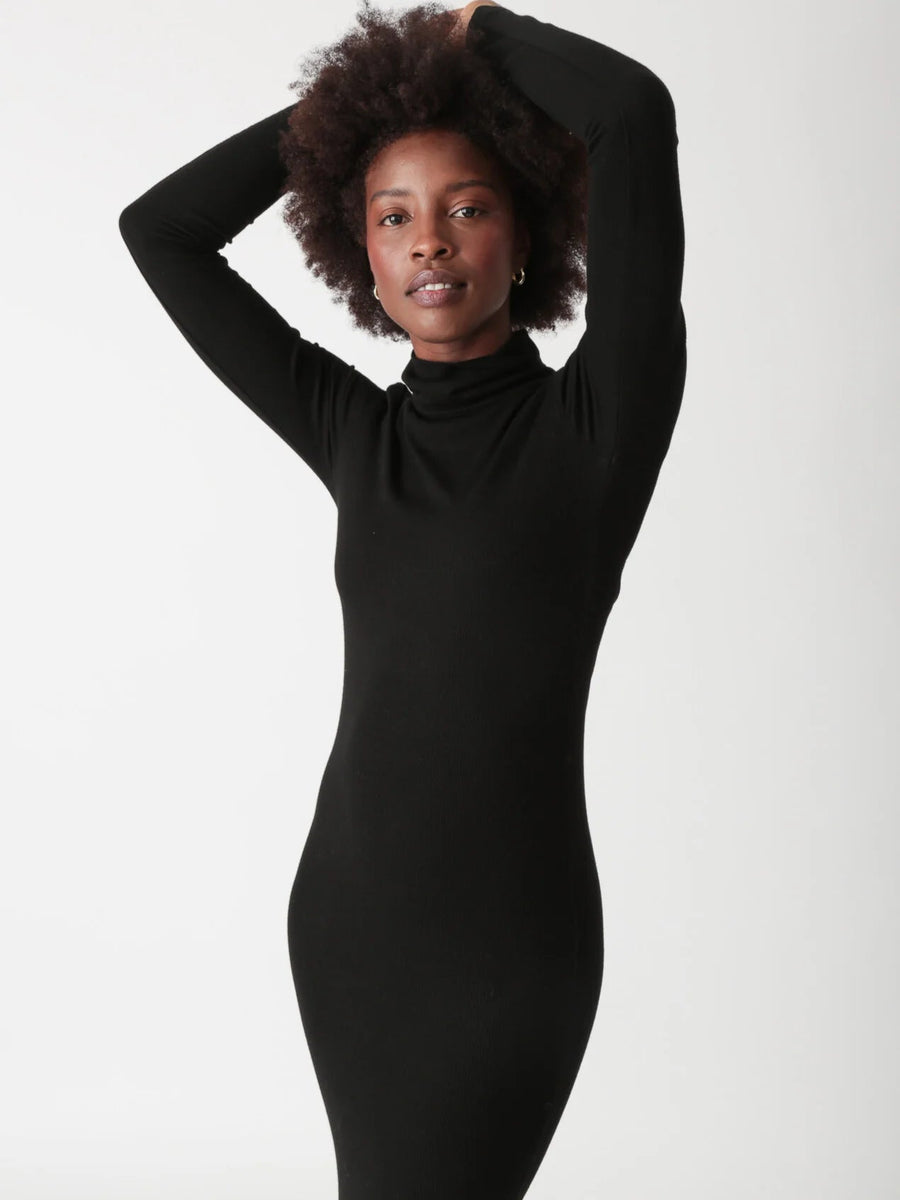 Lindy Rib Dress - Onyx Clothing Electric & Rose 