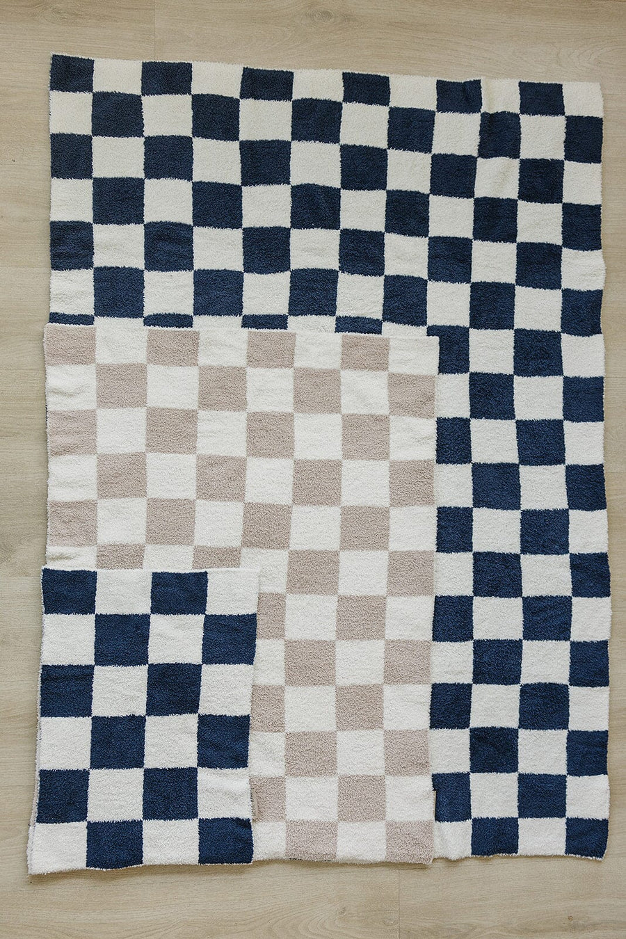 Navy Checkered Plush Blanket Mebie Baby 