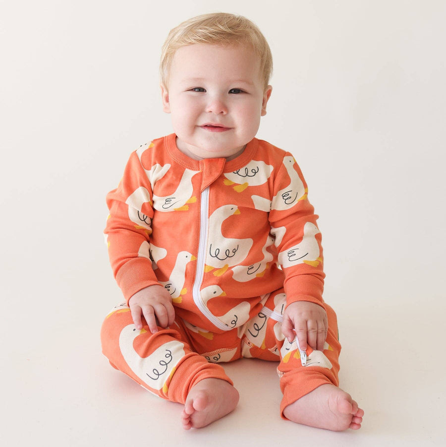 Organic Cotton '2-Way' Long Sleeve Zip Romper Mini Chill Parade Organics 