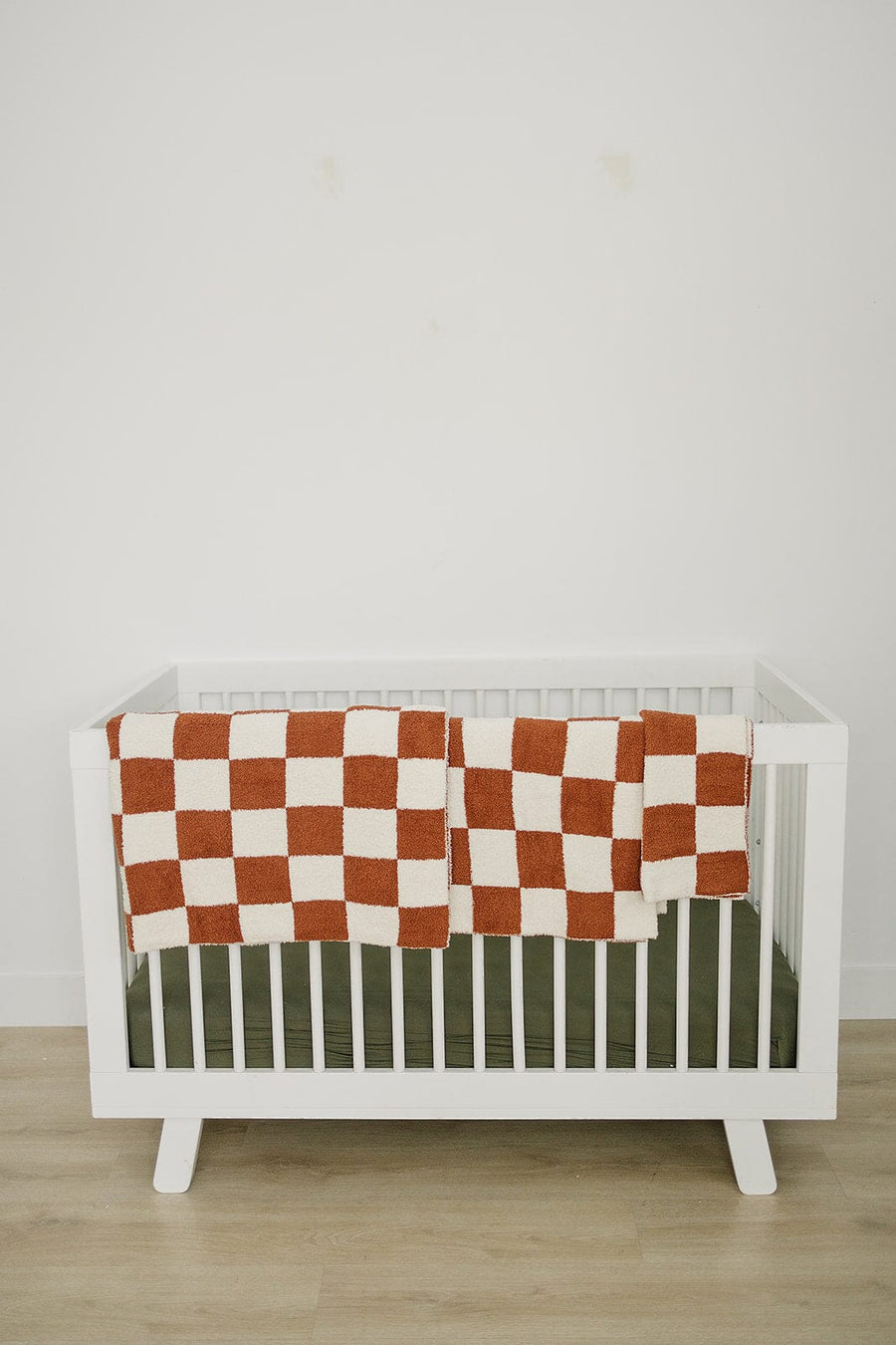 Rust Checkered Plush Blanket Mebie Baby 