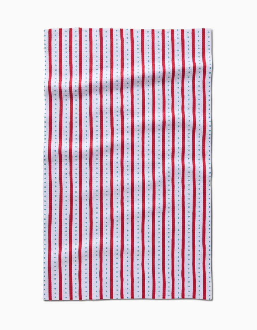 Super Absorbent Kitchen Tea Towels Tabletop Geometry Candy Stripes 