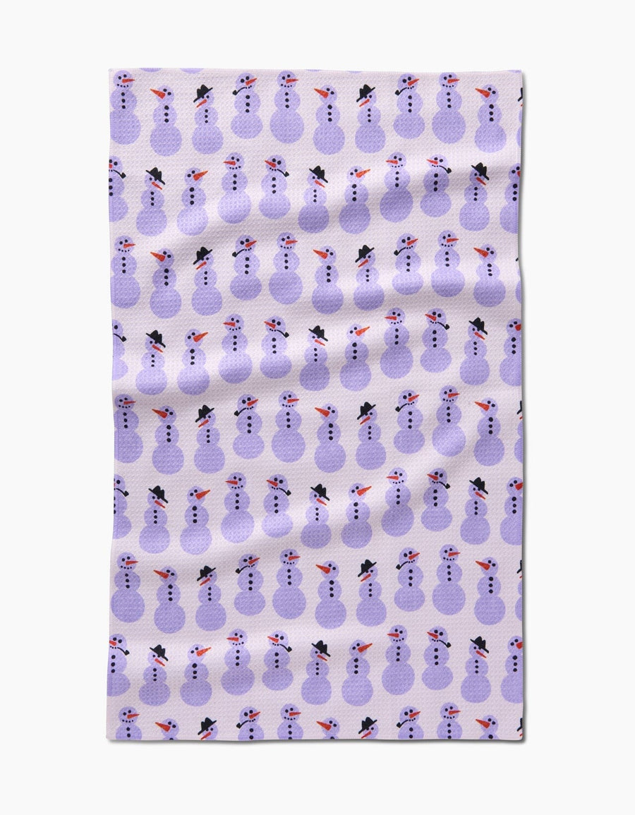 Super Absorbent Kitchen Tea Towels Tabletop Geometry Felicity Purple Snowmen 