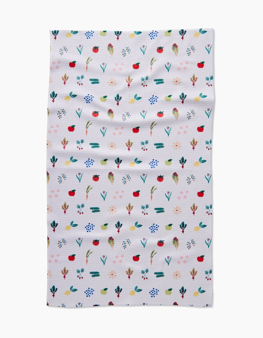 Super Absorbent Kitchen Tea Towels Tabletop Geometry Fresh Produce 