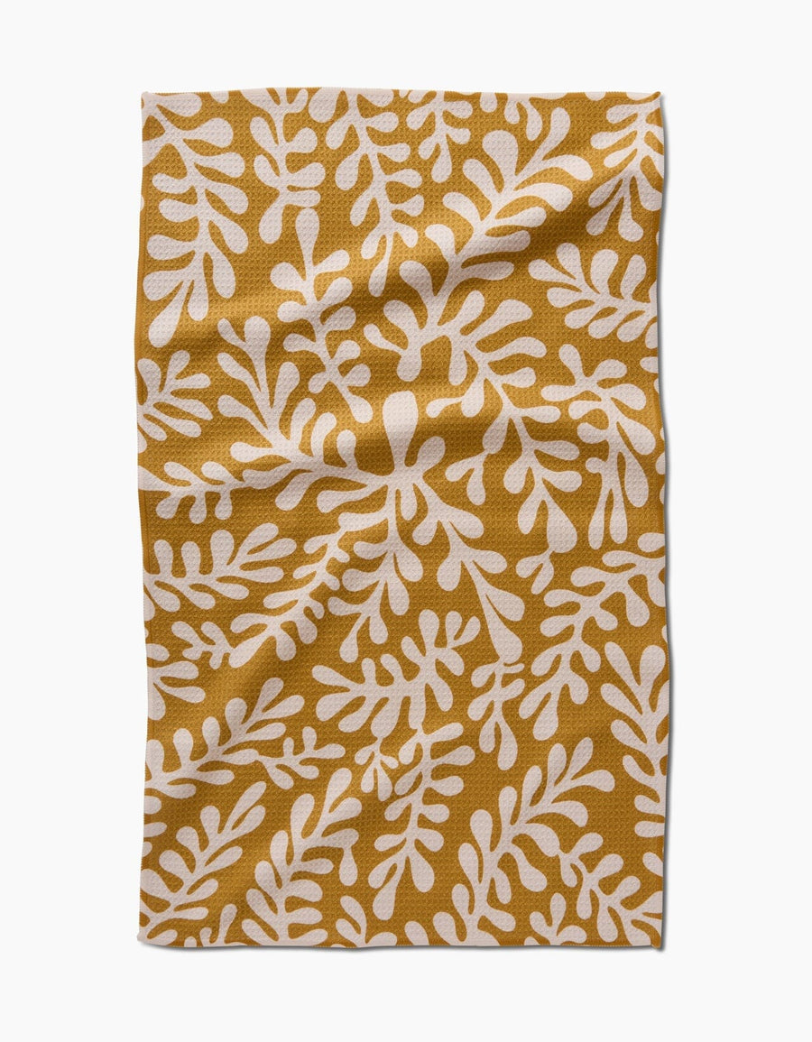 Super Absorbent Kitchen Tea Towels Tabletop Geometry Golden Fall 