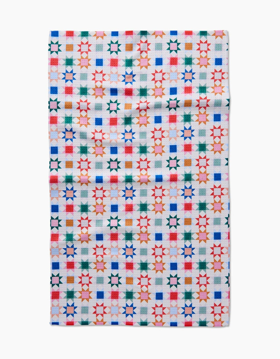 Super Absorbent Kitchen Tea Towels Tabletop Geometry Patchwork Picnic 