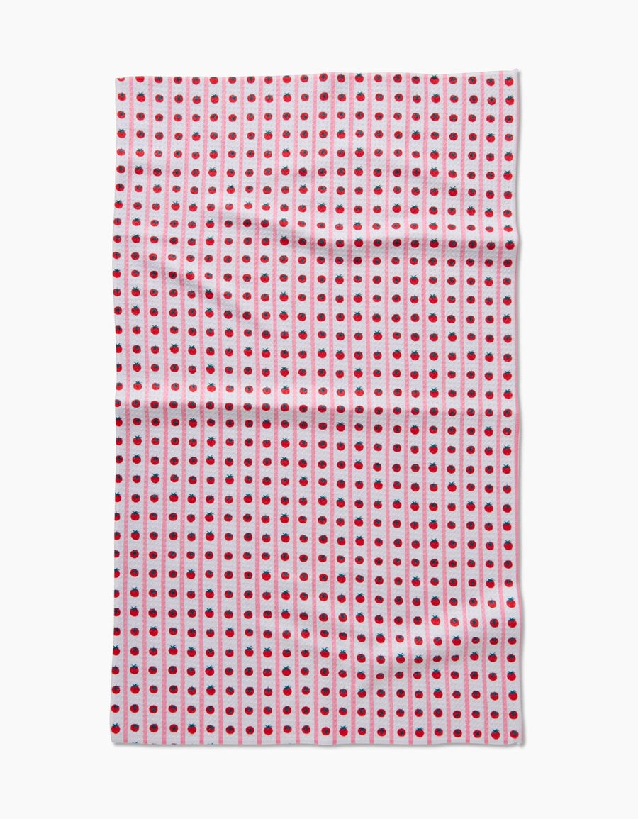 Super Absorbent Kitchen Tea Towels Tabletop Geometry Tomato Stripes 