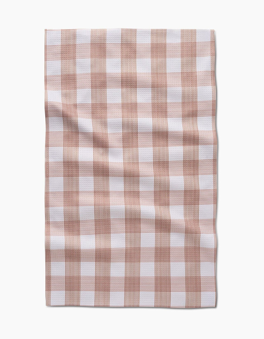 Super Absorbent Kitchen Tea Towels Tabletop Geometry Vintage Gingham Natural 