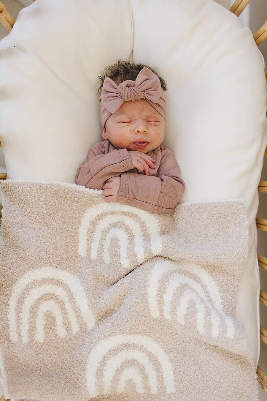 Taupe Rainbow Plush Blanket Mebie Baby 