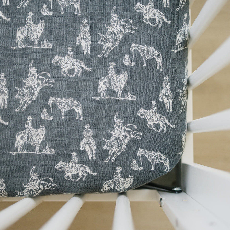 Wild West Muslin Crib Sheet Mebie Baby 